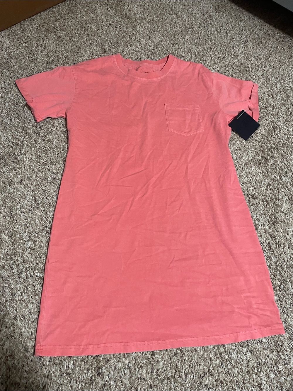 Thread & Supply Coral Short Sleeve Pocket Tee Dress